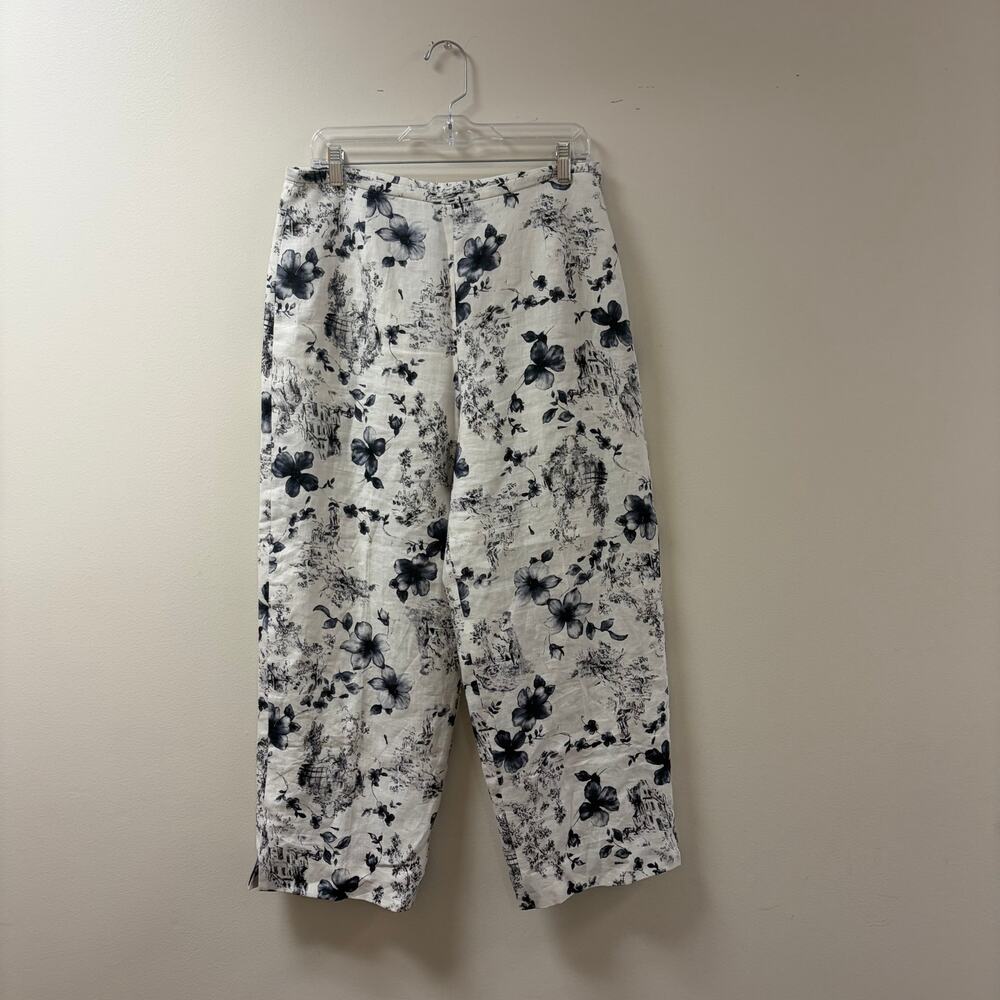 VTG Silk Club Toile Linen Wide Leg Lined Pants High Waist Boho Cottagecore 12